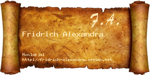Fridrich Alexandra névjegykártya
